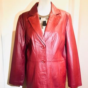 Worthington Crimson Red Genuine Leather Jacket